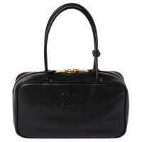 MIU MIU Calfskin Handbag Medium Size Women's Black