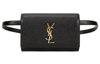 SAINT LAURENT Kate Belt Bag Grain De Poudre Black