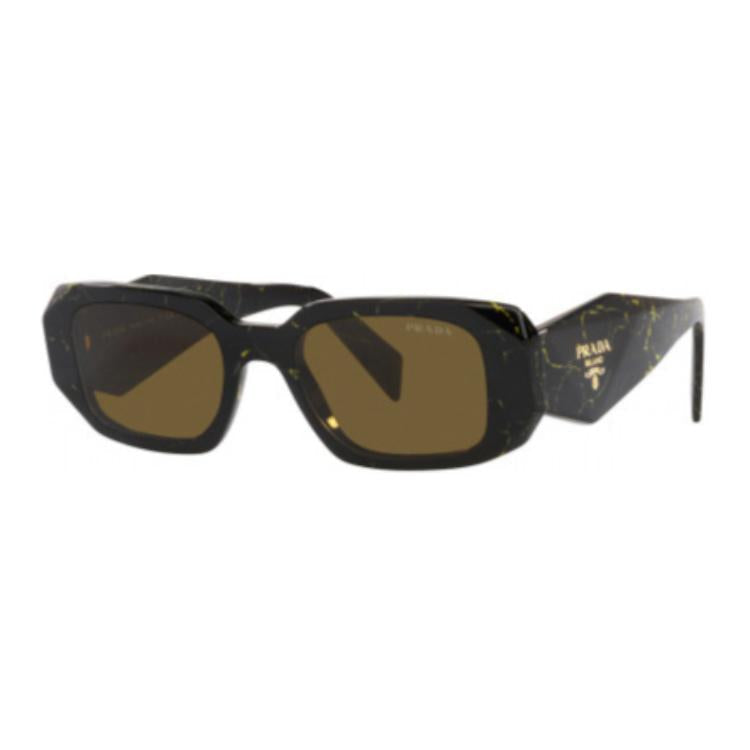 PRADA Acetate Rectangular Sunglasses Women's Black