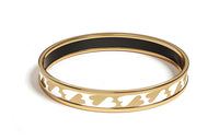 HERMES Gold Plated, Enamel Bangles Unisex Gold