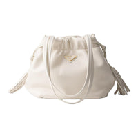 PRADA Leather Handbag Shoulder Bag Women's White