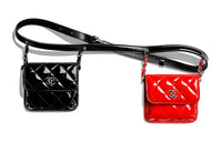 CHANEL Cow Leather Fanny Pack Women's Black/Red