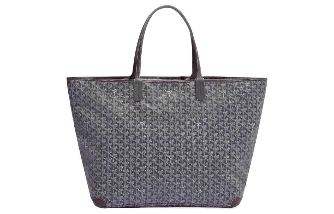 GOYARD Artois Canvas With Leather Tote Bag Shopping Bag Shoulder Bags Handbags Large Size Unisex Gray