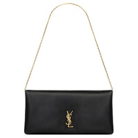 SAINT LAURENT Sheepskin Portable One Shoulder Crossbody Clutch Mini Women's Black