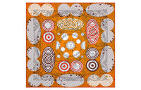 HERMES Silk Scarves Unisex Orange/Brown/White