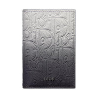DIOR Cow Leather Card Holder Card Holder Unisex Gray & Black Gradient