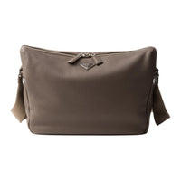 PRADA Leather Messenger Bag Crossbody Bag Shoulder Bag Men's Bamboo Gray