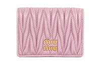 MIU MIU Matelassé Nappa Leather Card Holder Women's Pink