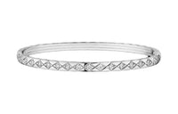 CHANEL 18K White Gold, Diamond Bangles Women's Silver