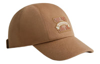 HERMES Cashmere Silk Rayon Baseball Caps Women's Brown