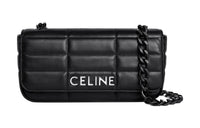 CELINE Leather Crossbody Bag, Shoulder Bag Unisex Black