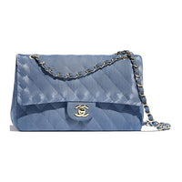 CHANEL Classic Flap CF Denim Shoulder Bag Women's Denim Blue