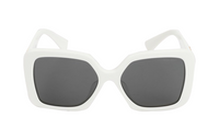 MIU MIU Plate And Metal Irregular Shape Sunglasses Women's White