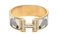 HERMES Enamel Gold-plated Bangles Women's Gold