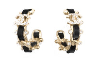 CHANEL Earrings Women's Gold/Black