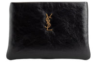 SAINT LAURENT Logo Plaque Clutch Bag