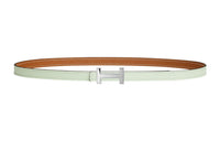 HERMES Leather Belts Women's Bubble Green/Gold