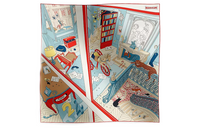 HERMES Silk Scarves Women's Light Blue