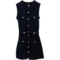 CHANEL Sleeveless Dress Women's Black