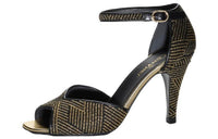 CHANEL One-Strap Sandals 9.5cm Women's Black Gold