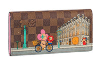 LOUIS VUITTON Sarah Wallet Vivienne Holiday Damier Ebene/Pink