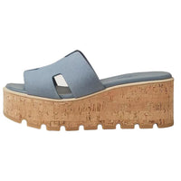 HERMES Eze Slide Slippers 6.6cm Women's Blue