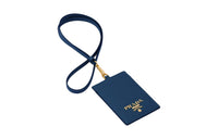 PRADA Leather Card Holder Women's Blue