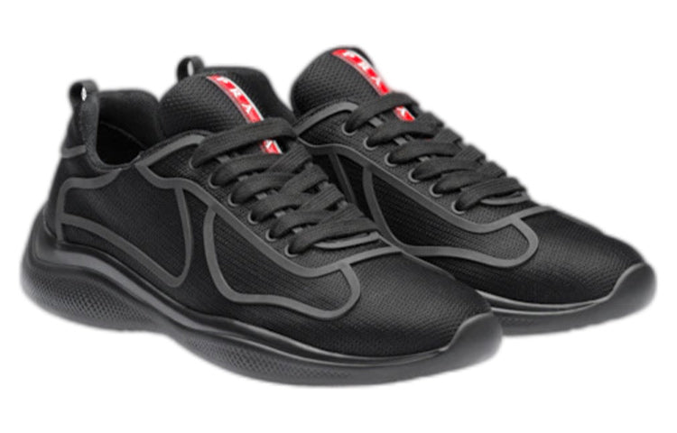 PRADA Breathable Low Top Casual Shoes Women's Black