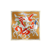 HERMES Silk Silk Scarves Women's Ginger Yellow