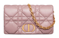 DIOR Caro Cow Leather Shoulder Bag Crossbody Bag Women's Pink