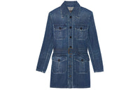 SAINT LAURENT Long-Sleeved Dresses Women's Dark Blue