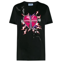 PRADA T Shirt Women's Black Red Multicolor