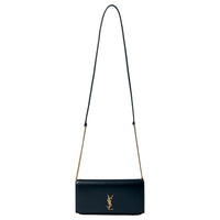 SAINT LAURENT CASSANDRE Leather Crossbody Bag, Shoulder Bag Women's Black