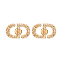 DIOR Stud Earrings Women's Gold