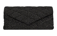 SAINT LAURENT Quilting Fabric With Sheepskin Clutch Large Size Women's Black