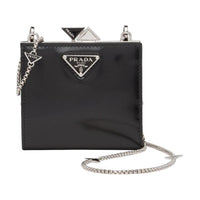 PRADA Brushed Leather Wallet Women's Black