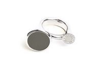 HERMES Metal Calfskin Palladium-Plated Rings Women's Silver