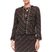 CHANEL Jackets Coats Women's Black Pink