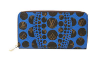 LOUIS VUITTON Canvas Wallet Women's Blue & Brown