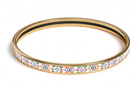 HERMES Enamel Gilded Bangles Women's Gold