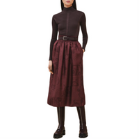 HERMES FW24 Casual Long Skirts Women's Rogue Red