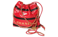 CHANEL 22Bag Leather Shoulder Bag Mini Women's Red & Black