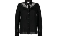 MIU MIU Pre Owned Sheer panelled Long Sleeve Shirt