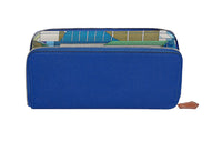 HERMES Silk'In Cow Leather Wallet Women's Electric Blue/Greek Blue