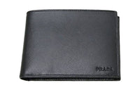 PRADA Cow Leather Wallet Men's Black