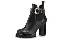 LOUIS VUITTON Star Trail Ankle Boots 8cm Women's Black