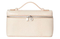 Loro Piana Snake Leather Shoulder Bag Crossbody Bag Handbag Women's Light Pink