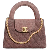 CHANEL Washed Denim Fabric Shoulder Bag Crossbody Bag Handbag Mini Women's Orange & Black