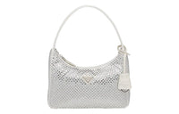 PRADA Hobo Satin Fabric Shoulder Bag Handbag Shoulder Bag Women's White