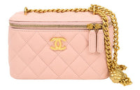 CHANEL Sheepskin One Shoulder Crossbody Bag, Shoulder Bag Medium Size Women's Pink